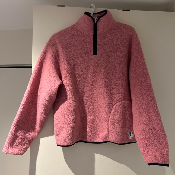 Frank and Oak The Polar Fleece Pullover in Pink - Picture 3 of 3